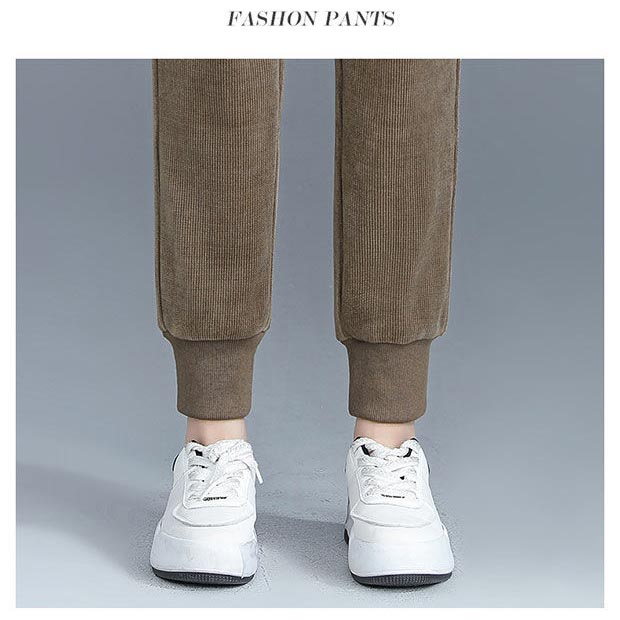 🔥Žhavý zimní výprodej🔥 Dámské teplé plyšové manšestrové kalhoty