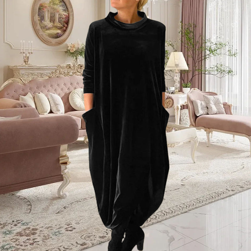 Elegantní elegantní sametové dlouhé šaty