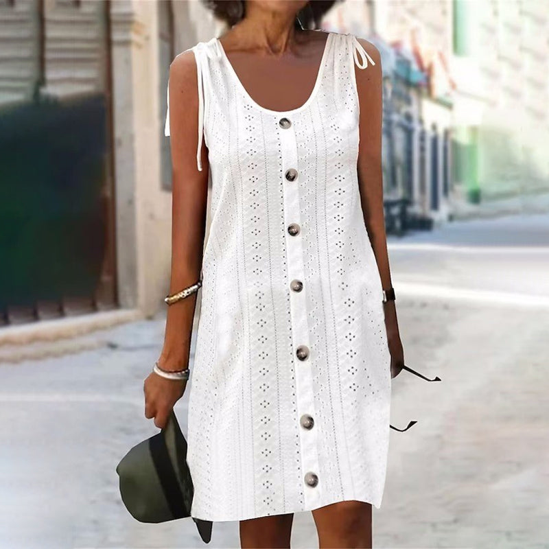 Pletené šaty bez rukávů s výstřihem do U