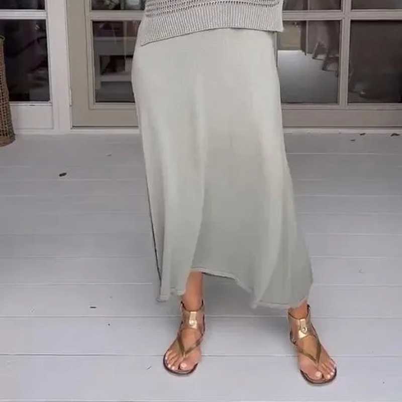 Dámský dvoudílný komplet háčkované tuniky a pletených šatů-TAB