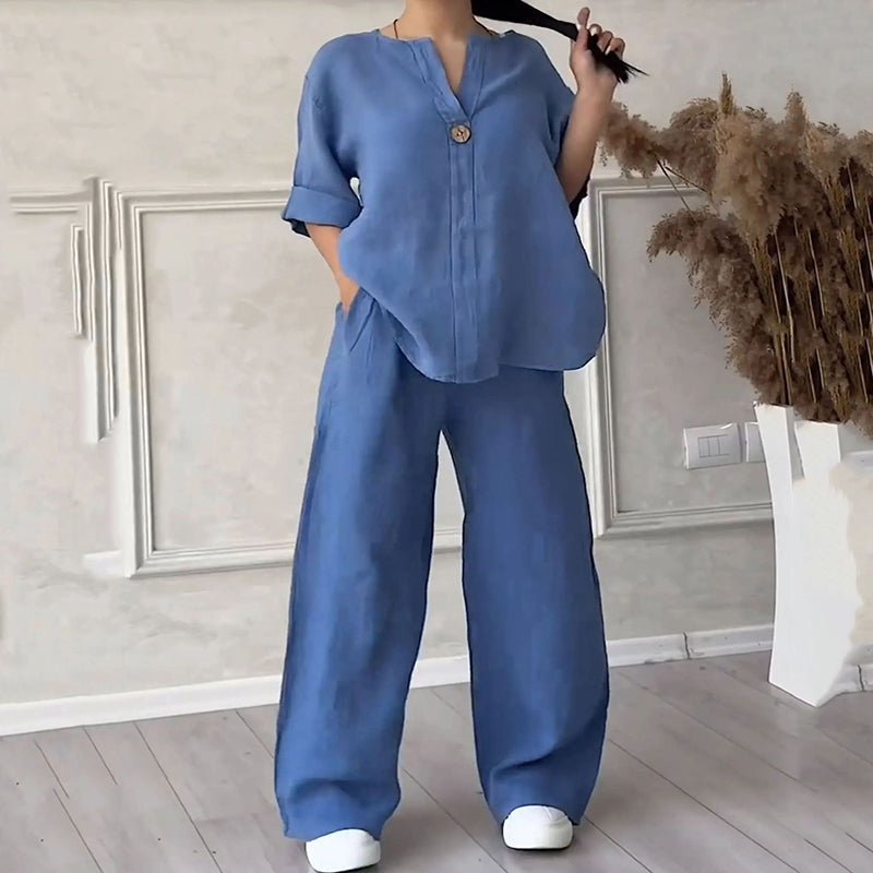 Dámská letní prodyšná dvoudílná bavlněná povlečení