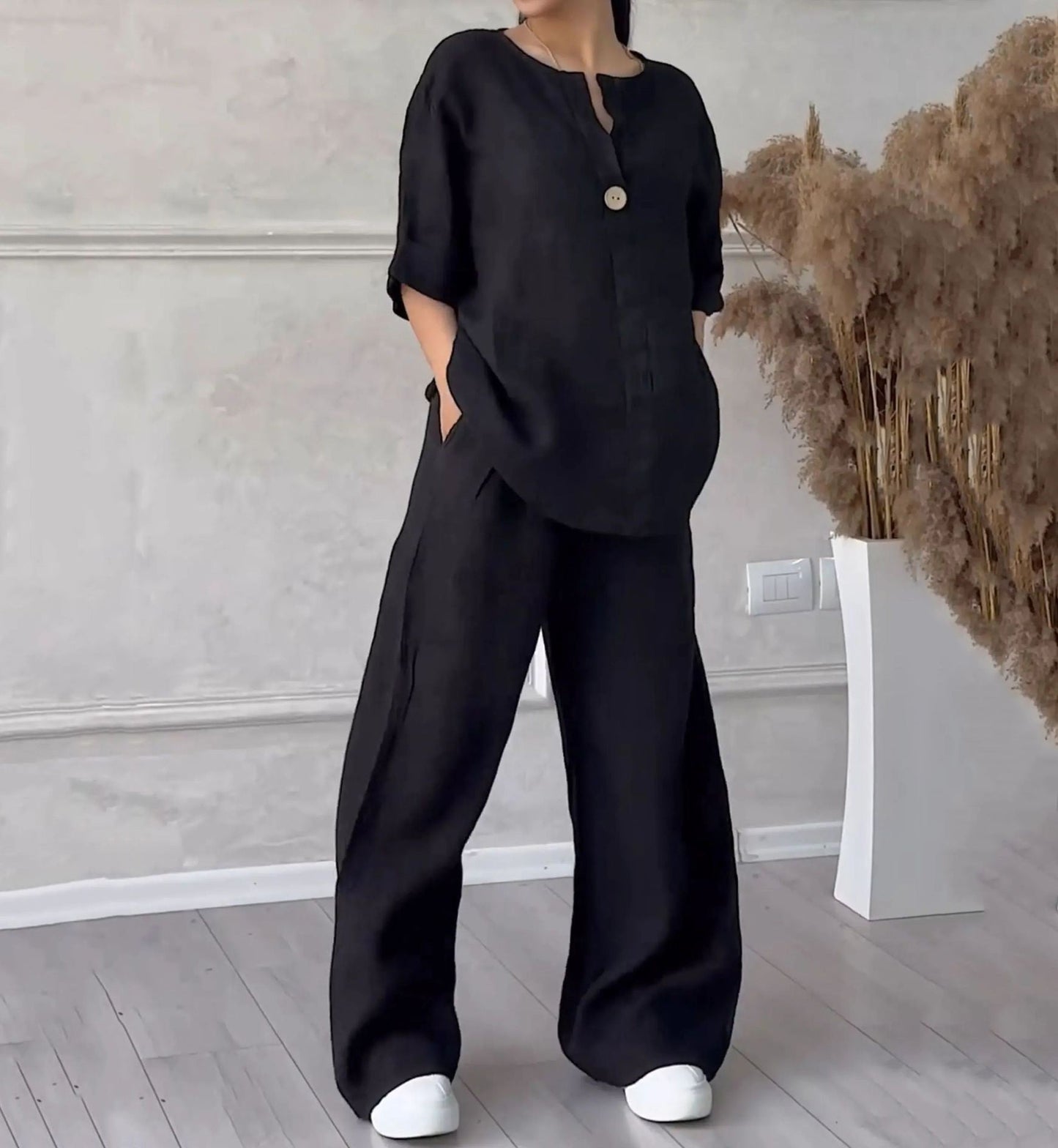 Dámská letní prodyšná dvoudílná bavlněná povlečení