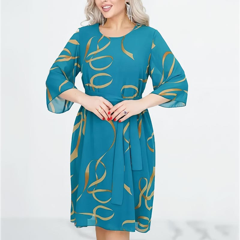 🌸Elegantní, volné midi šaty s volánovými rukávy