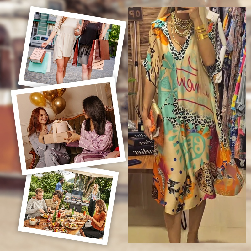 Dámské šaty s krátkým rukávem a hlubokým výstřihem do V