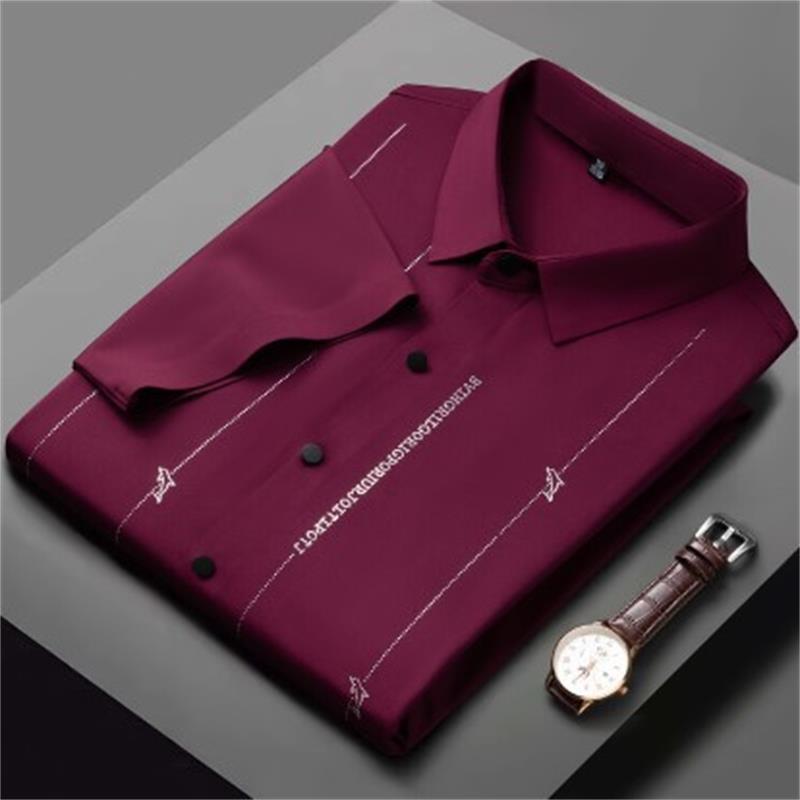 ❄️Pánská nemačkavá, vysoce strečová košile z ledového hedvábí