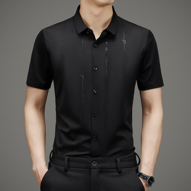 ❄️Pánská nemačkavá, vysoce strečová košile z ledového hedvábí