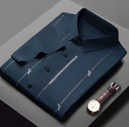 ❄️Pánská nemačkavá, vysoce strečová košile z ledového hedvábí