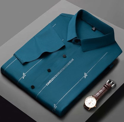 ❄️Pánská nemačkavá, vysoce strečová košile z ledového hedvábí