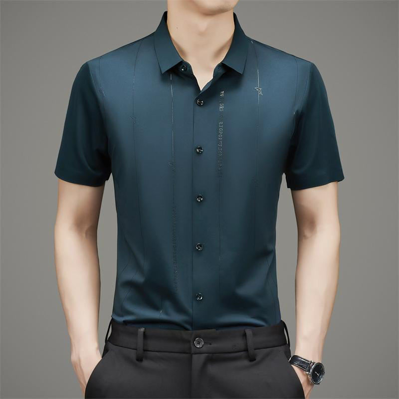 ❄️Pánská nemačkavá, vysoce strečová košile z ledového hedvábí