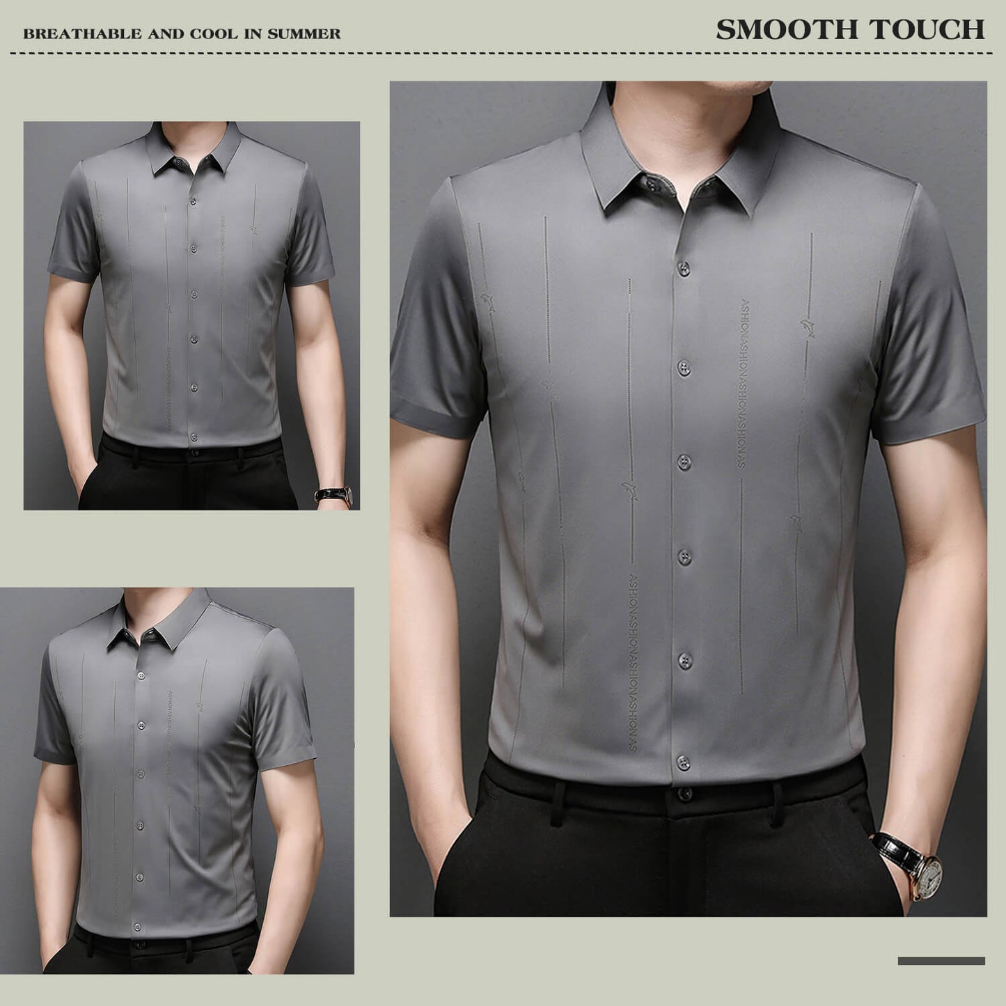 ❄️Pánská nemačkavá, vysoce strečová košile z ledového hedvábí