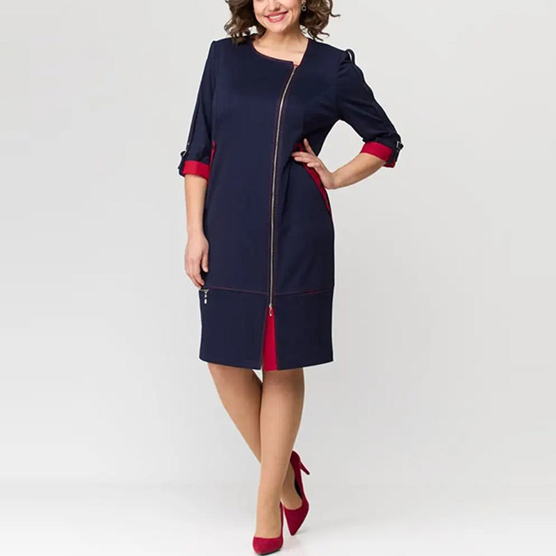 Dámské módní šaty vyšší třídy s bočním zipem