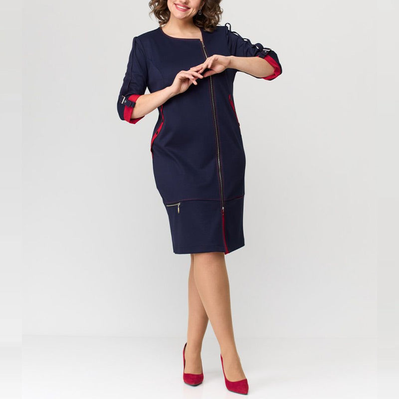 Dámské módní šaty vyšší třídy s bočním zipem