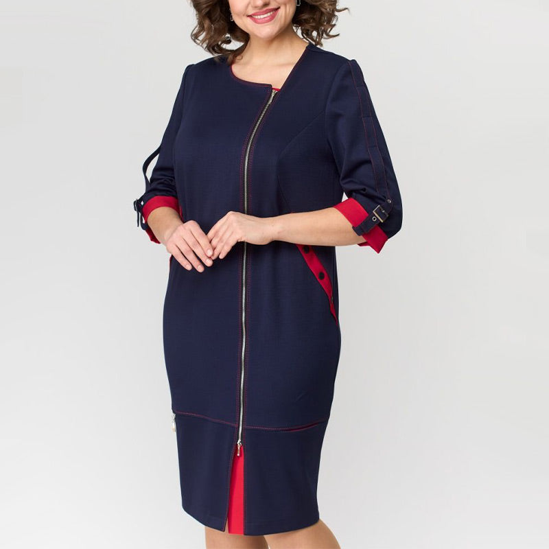 Dámské módní šaty vyšší třídy s bočním zipem