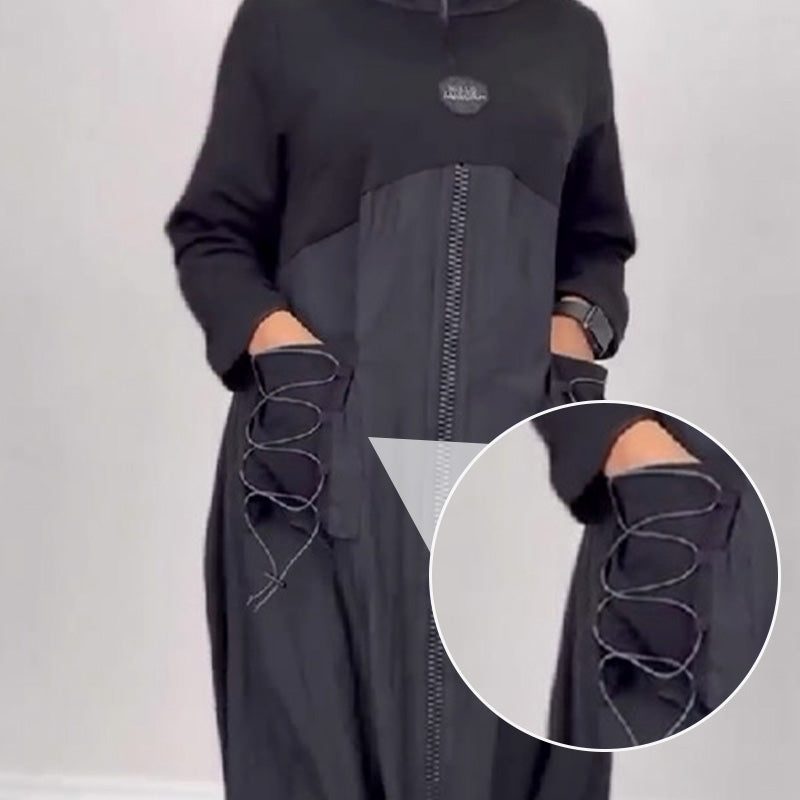 Šaty s dlouhým rukávem s výstřihem do V a stahovací šňůrkou👗