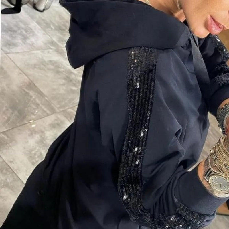 🌷Novinky podzimu✨Dámský dvoudílný top a kalhoty s kapucí se stahovací šňůrkou