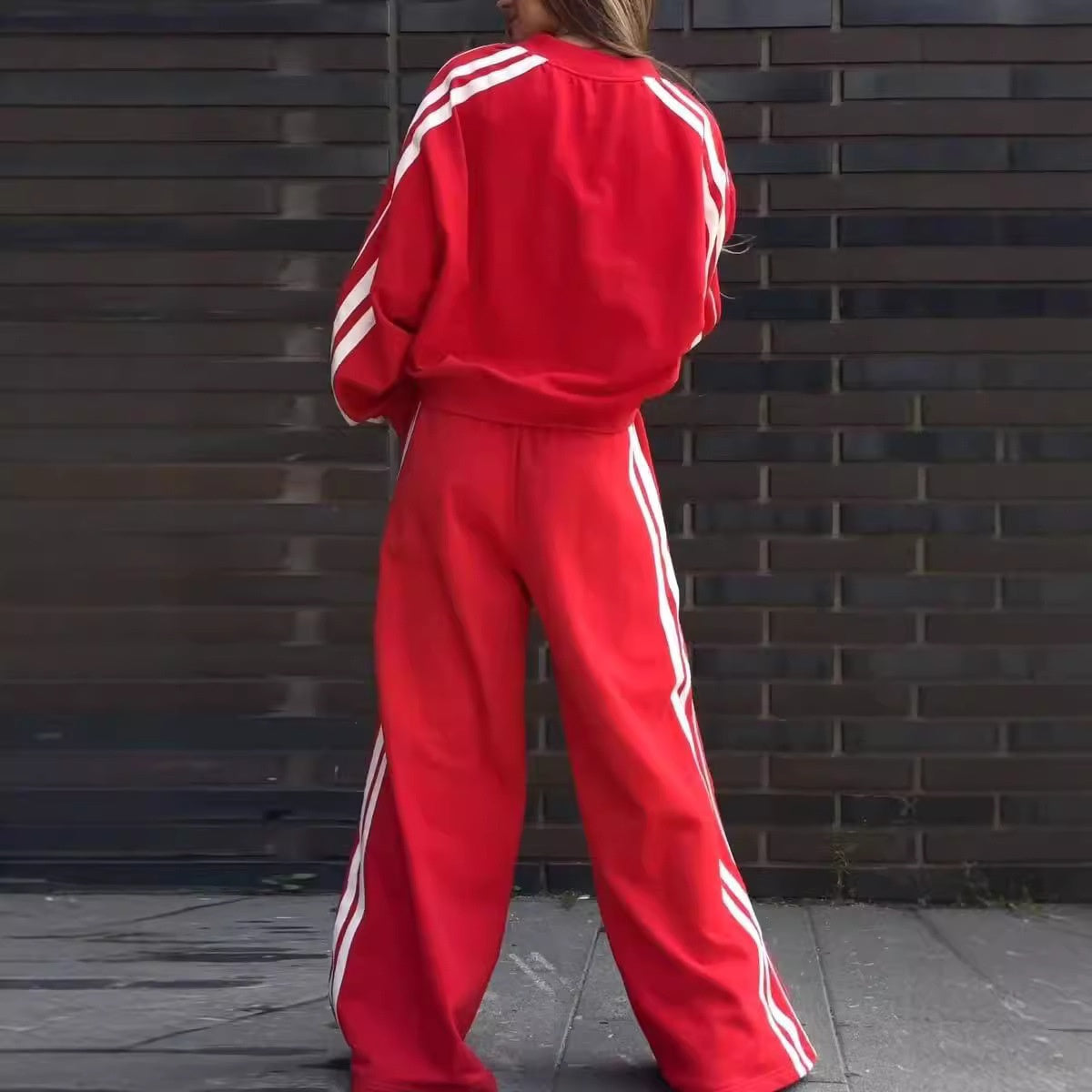 💕 Souprava s výstřihem do V + volné kalhoty