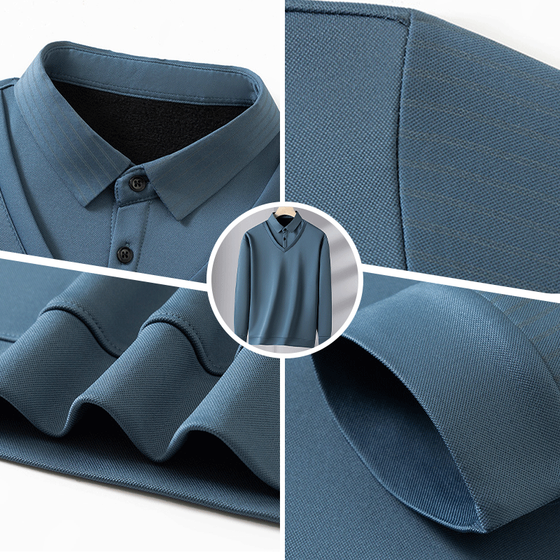 [Dárek pro muže] Pánská teplá košile s imitací dvoudílného obleku