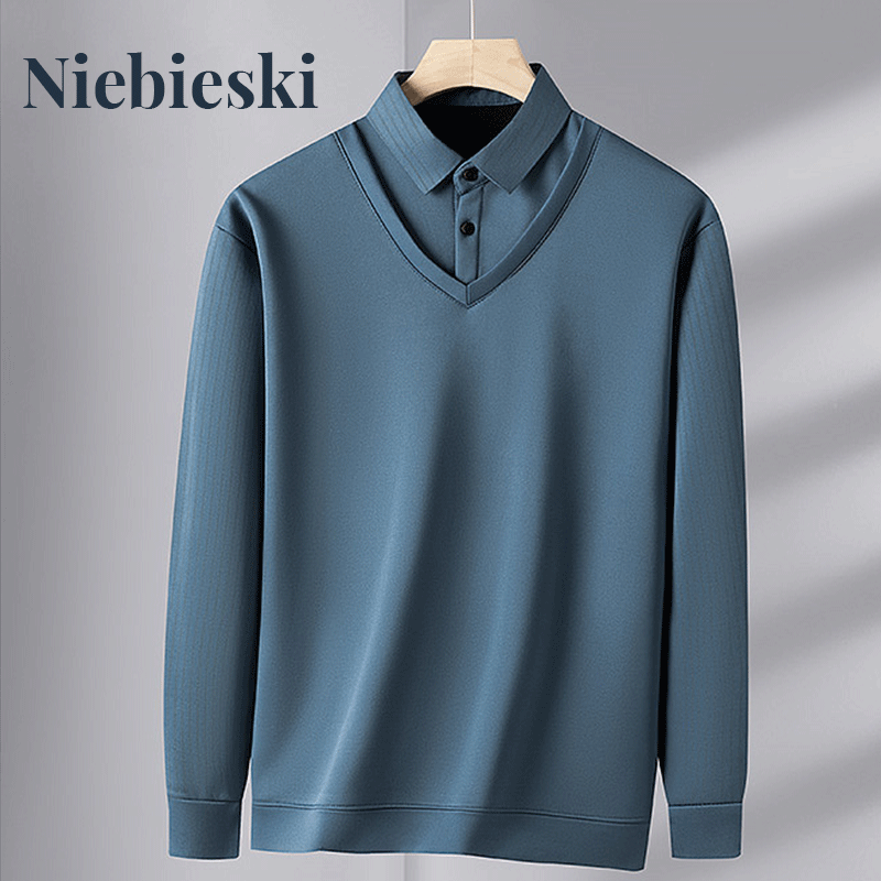 [Dárek pro muže] Pánská teplá košile s imitací dvoudílného obleku