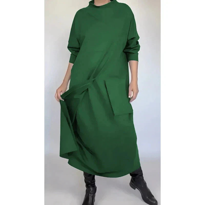 Nepravidelné volné ležérní patchworkové maxi šaty