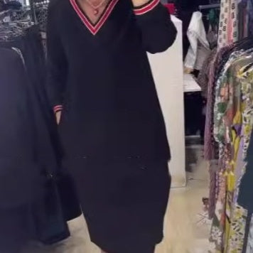 💖Dámské pletené šaty s výstřihem ve tvaru srdce