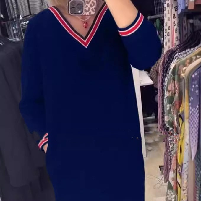 💖Dámské pletené šaty s výstřihem ve tvaru srdce