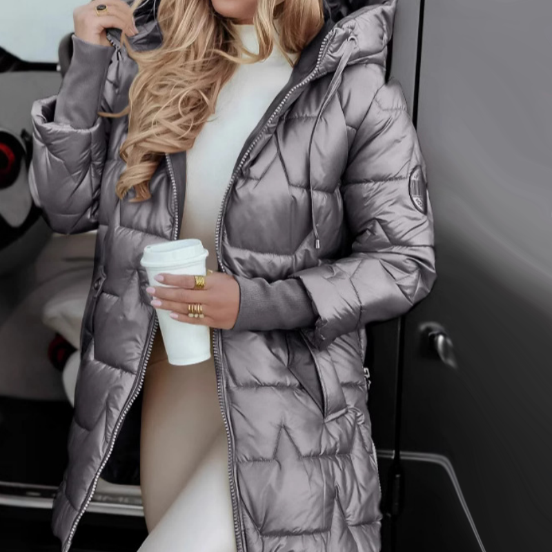 💖Zimní péřová bunda s kapucí pro ženy, střední délky