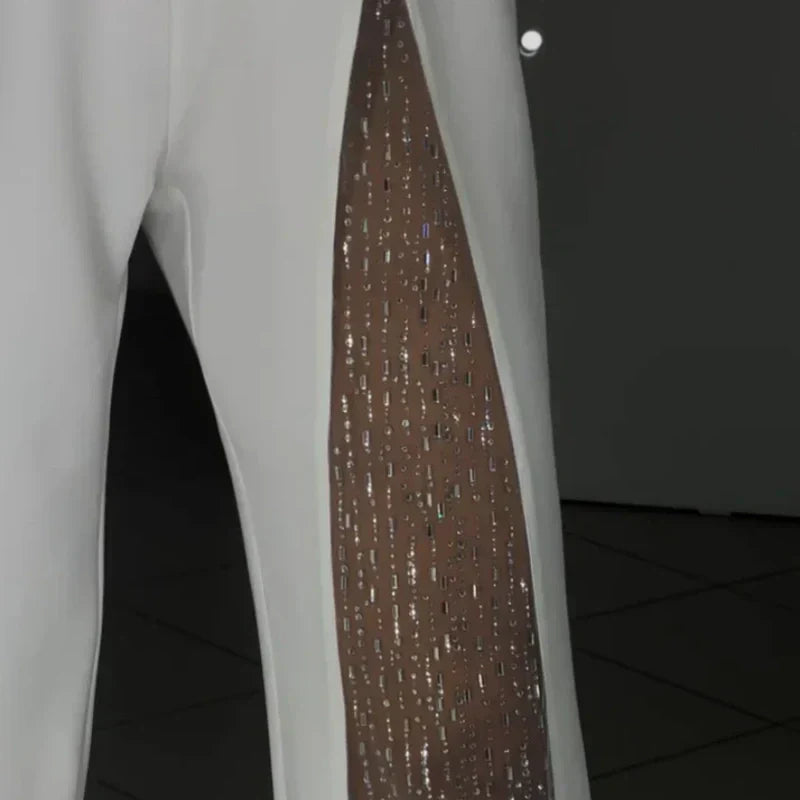 Dámské rozšířené overaly na jedno rameno z lesklé síťoviny💥omezená doba