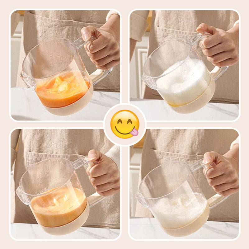 🥚Multifunkční, ručně mačkaný kelímek na míchání vajec s odměrnou stupnicí