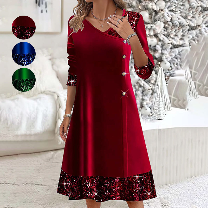 👗 Podzimní/zimní zlaté sametové šaty pro ženy