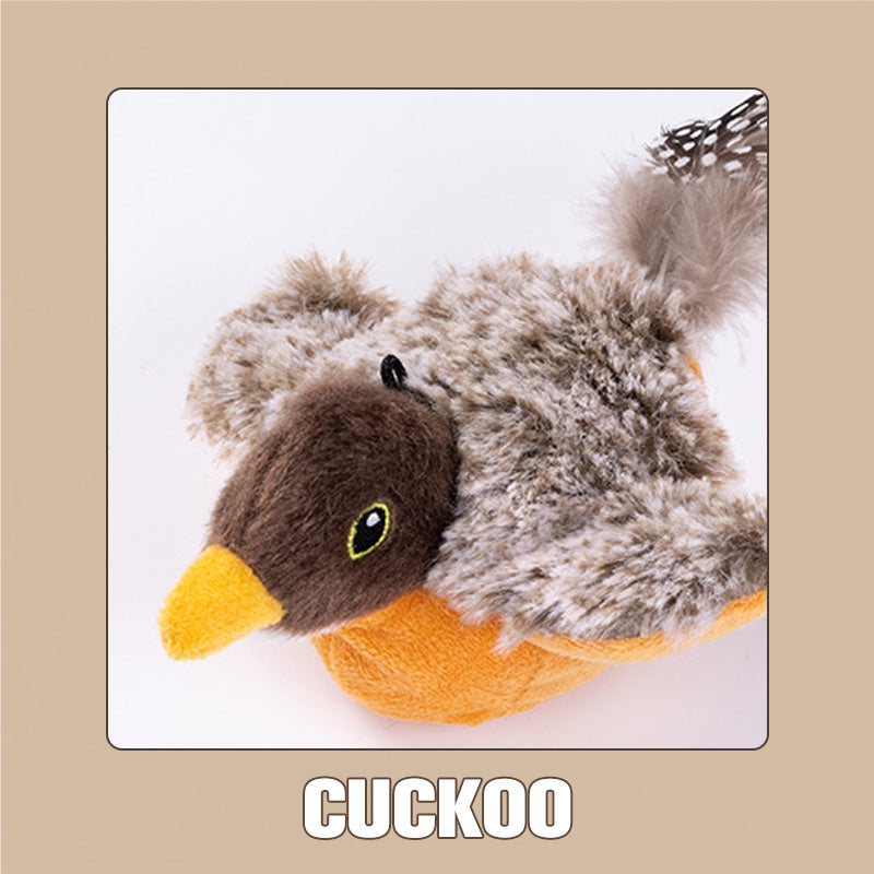 😻 Realistická vrabčí hračka pro kočky – Dobíjecí cvrlikající a mávající ptáček 🐦