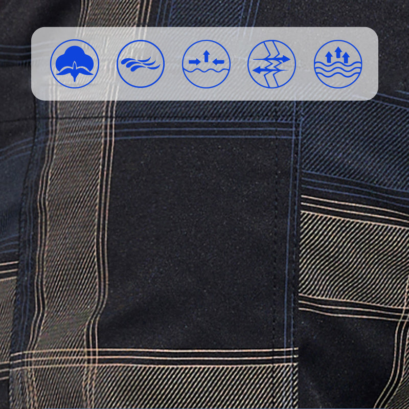 Pánské ležérní kostkované kalhoty s kapsami