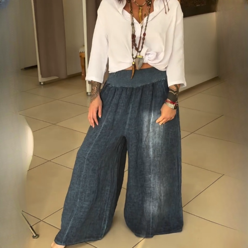 ✨Dámské elastické kalhoty se širokými nohavicemi a kapsami