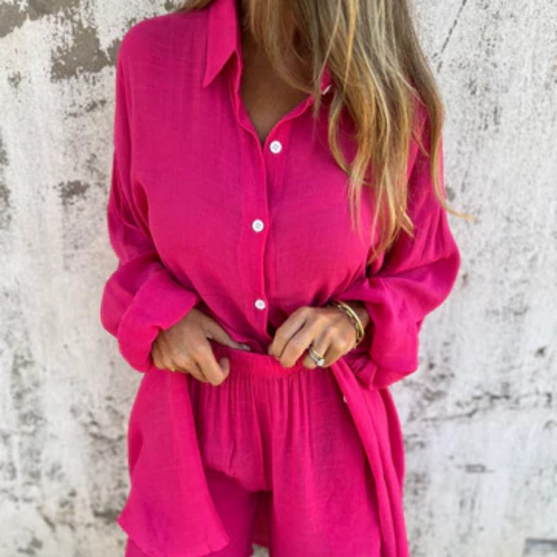 🔥2025 jarní a letní nová dvoudílná sada bavlny a lnu