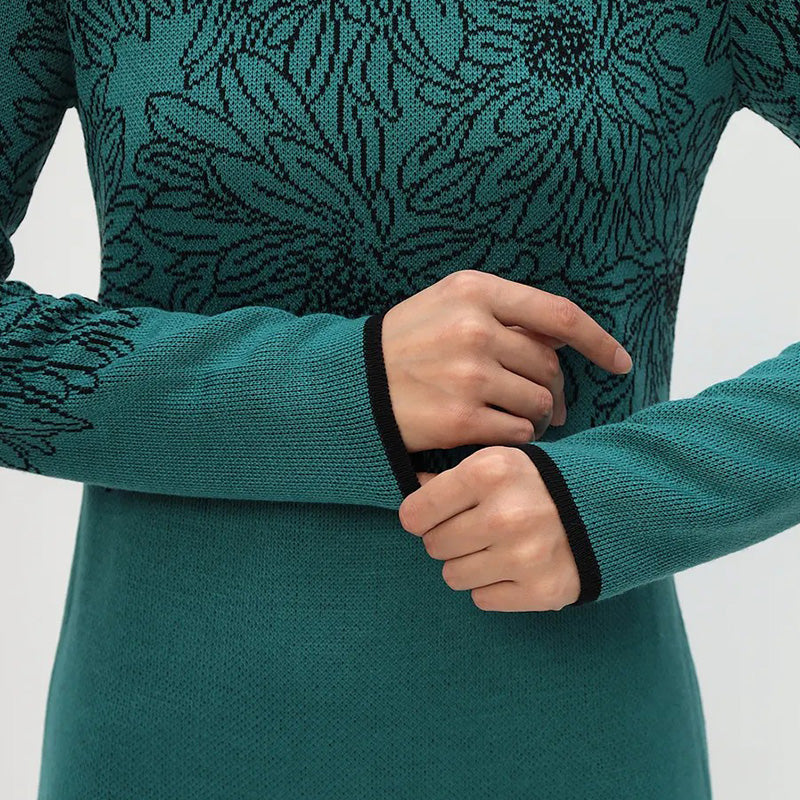 💃2025 Novinka v předobjednávce✨Potištěné rovné šaty s dlouhým rukávem a výstřihem do V