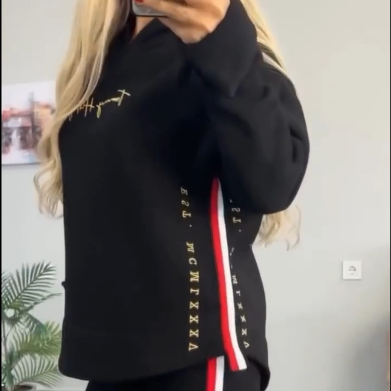 🔥Nový příchod 2025 – 75% SLEVA🎉Dámský ležérní pruhovaný top a kalhoty s dlouhým rukávem