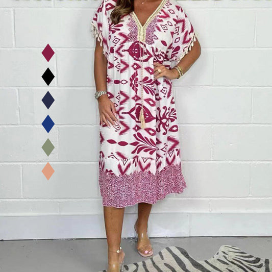 【S-4XL】💃Dlouhé šaty s třásněmi