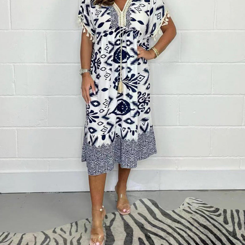 【S-4XL】💃Dlouhé šaty s třásněmi