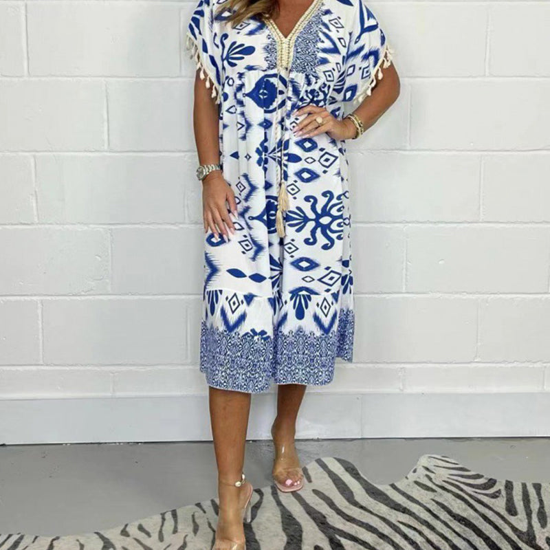 【S-4XL】💃Dlouhé šaty s třásněmi