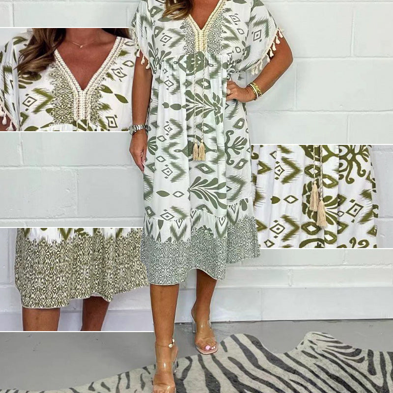 【S-4XL】💃Dlouhé šaty s třásněmi