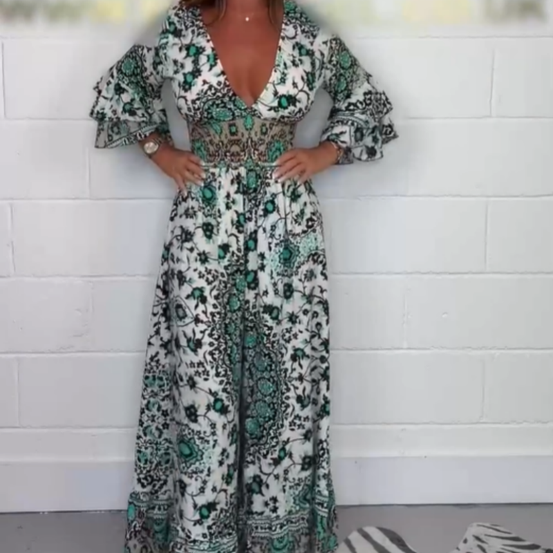 S-5XL🥰Dámský overal s potiskem a výstřihem do V