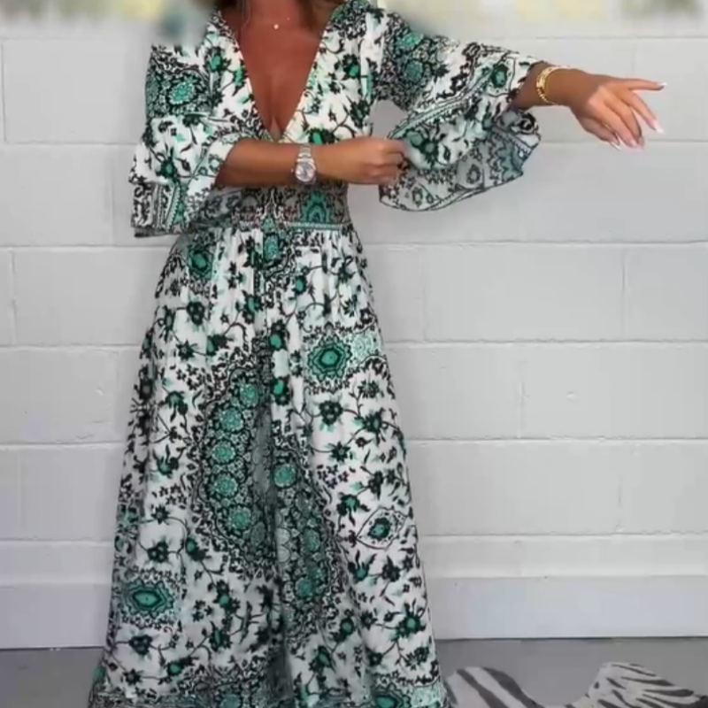 S-5XL🥰Dámský overal s potiskem a výstřihem do V