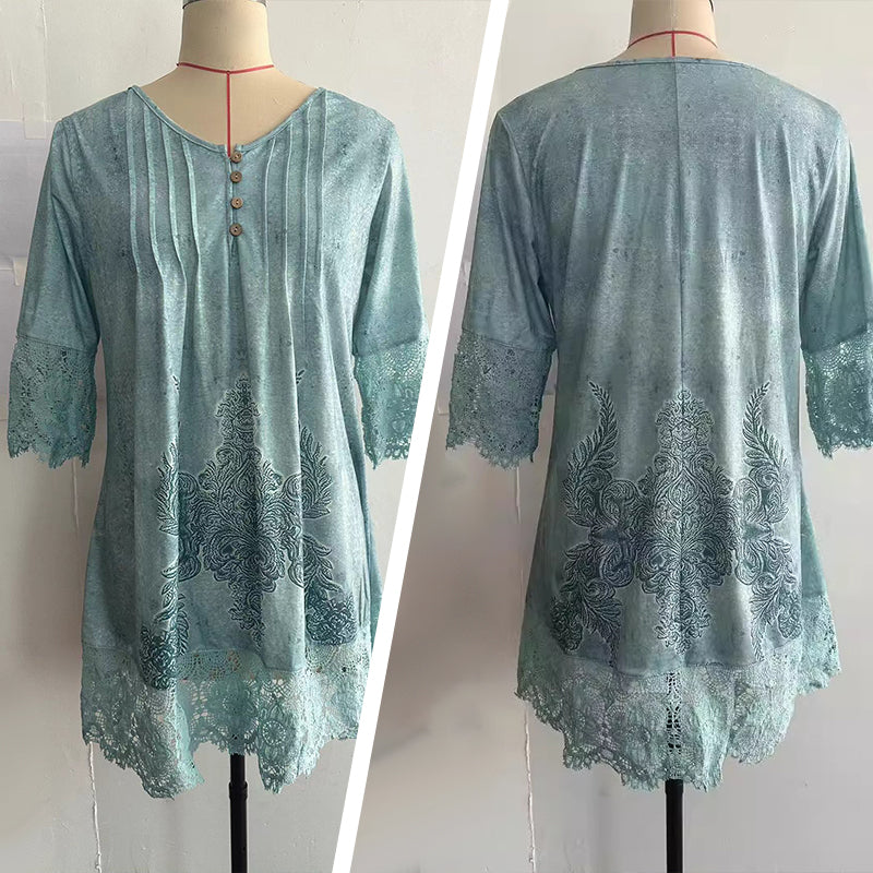 Elegantní dámské krajkové šaty s polovičními rukávy a špičatým výstřihem