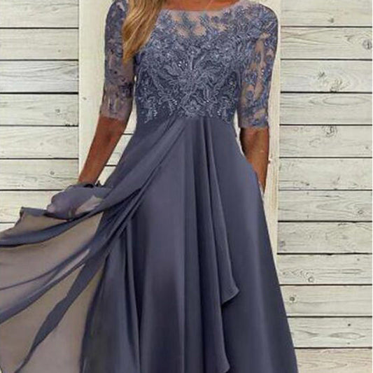 💖 Limitovaná edice 💖 Elegantní vyšívané koktejlové splývavé šaty