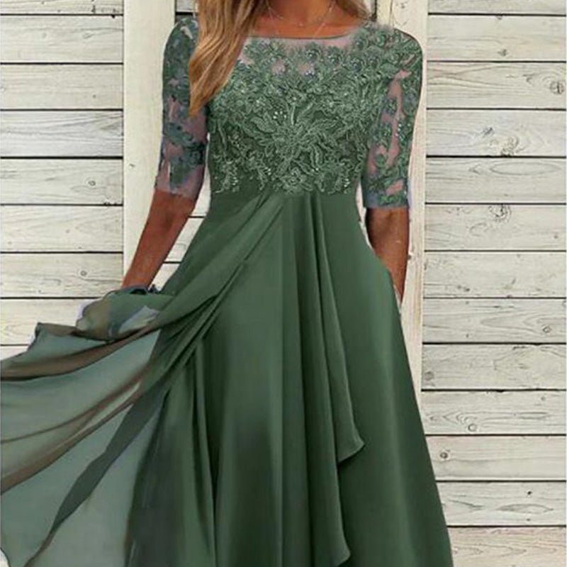 💖 Limitovaná edice 💖 Elegantní vyšívané koktejlové splývavé šaty