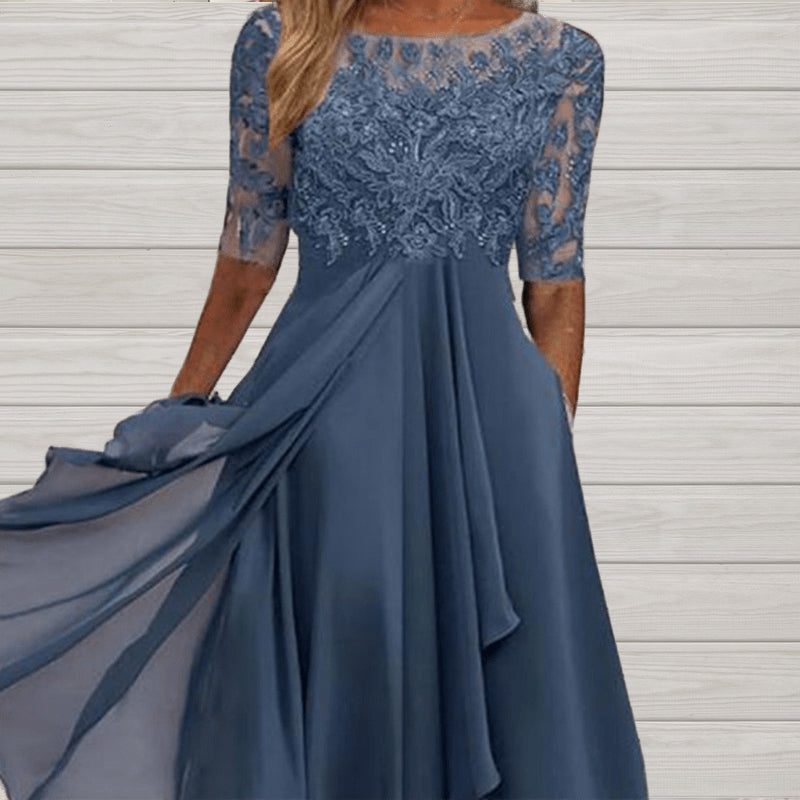 💖 Limitovaná edice 💖 Elegantní vyšívané koktejlové splývavé šaty