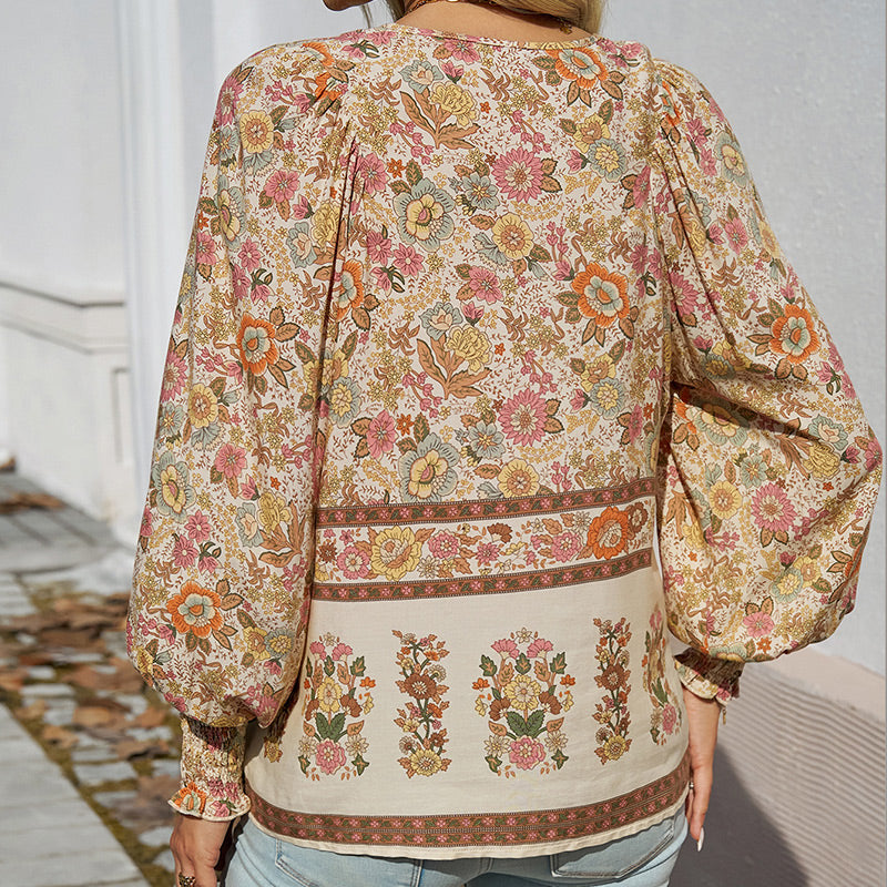 【S-2XL】🌺 Dámská módní košile s dlouhým rukávem a výstřihem do V