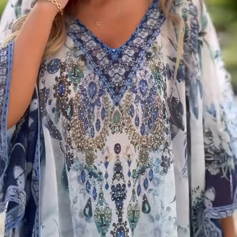 [S-5XL]🥰České volné asymetrické šaty s výstřihem do V