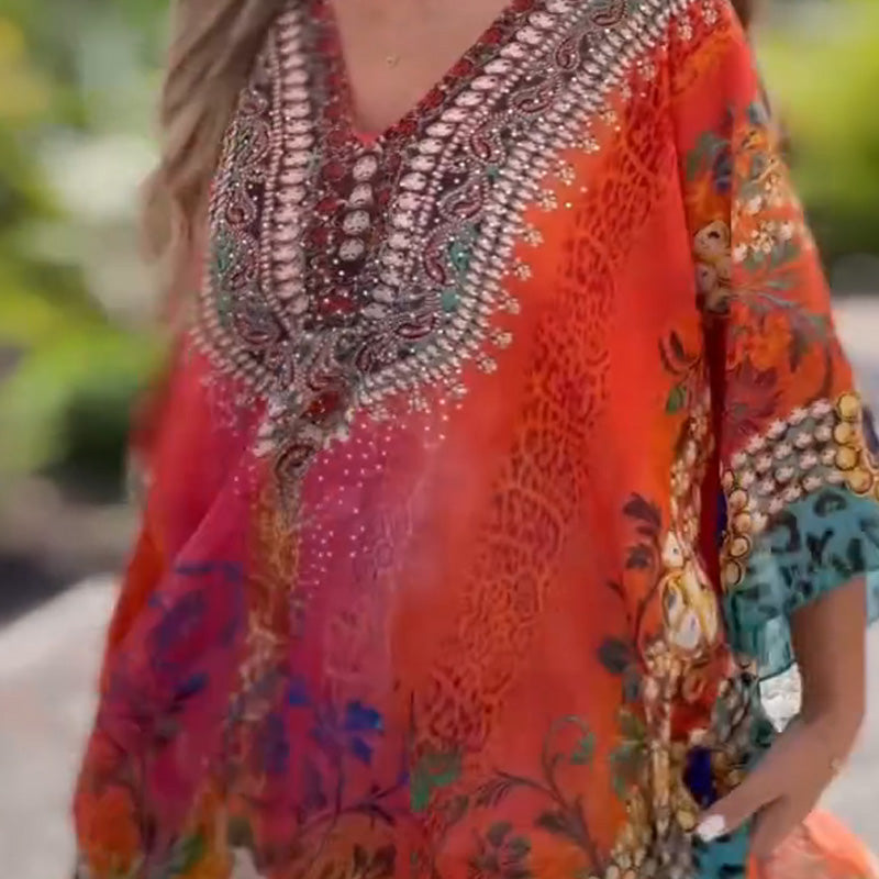 [S-5XL]🥰České volné asymetrické šaty s výstřihem do V