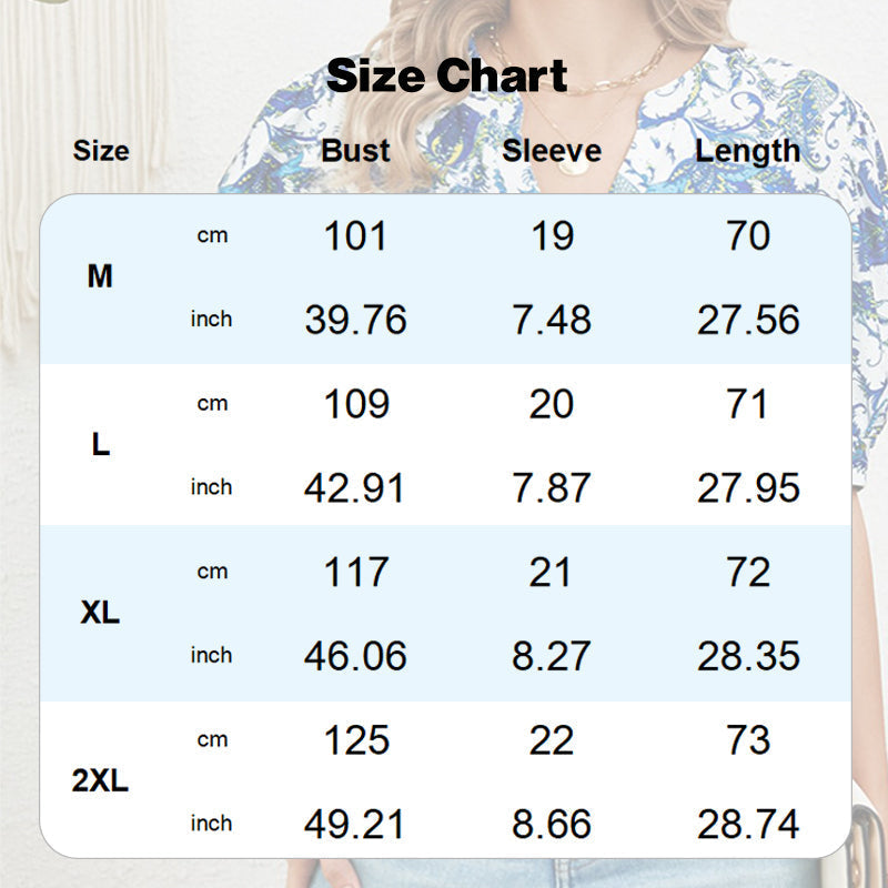 【M-2XL】🌸Dámský letní výstřih do V s potiskem