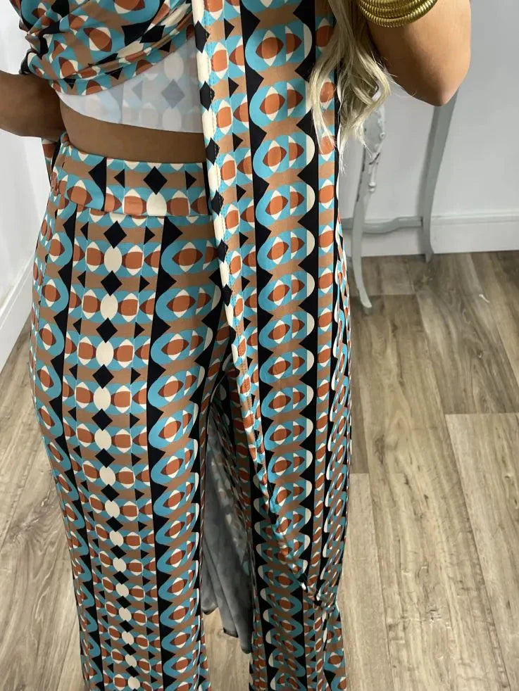 💐 Pohodlný oblek s abstraktním potiskem pro ženy